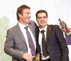 Pat Cash embraces Mr. Umit Oraloglu (Founder of Gallipoli Youth Cup)