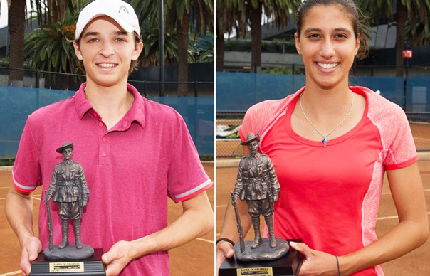 Matthew Romios (L) and Jaimee Fourlis were champions at the 2016 Gallipoli Youth Cup at Melbourne Park (Photo: Elizabeth Xue-Bai)