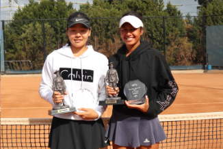 2019 Girls Doubles Winner Jiho Shin and Patricia Apisah